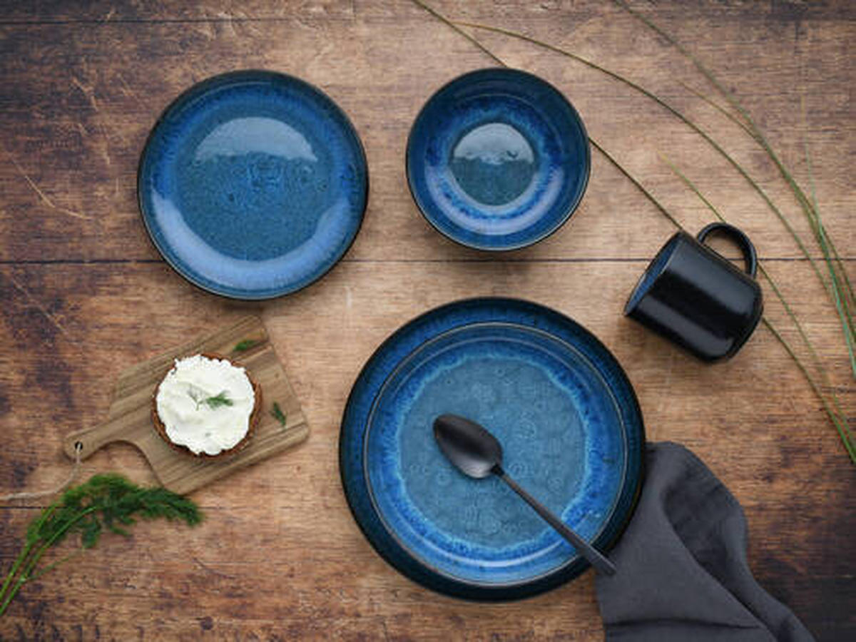 KOMBISERVICE Blau 10-teilig 2 Personen  - Blau, Trend, Keramik - Creatable