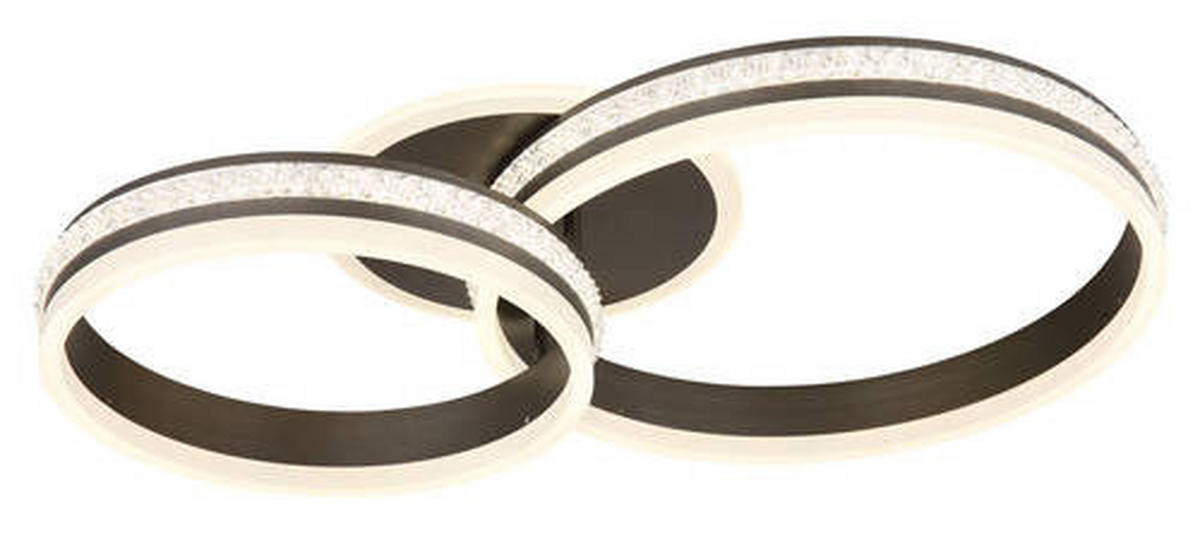 LED-DECKENLEUCHTE 50 W    65/40/14 cm  - Klar/Titanfarben, Design, Kunststoff/Metall (65/40/14cm) - Globo