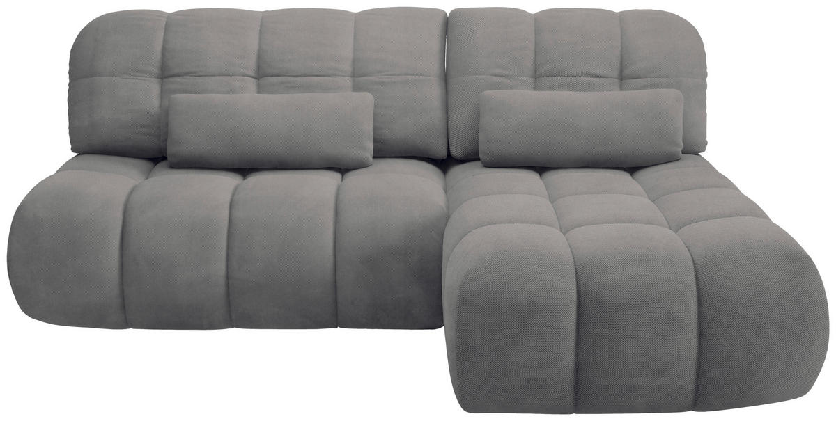 ECKSOFA TARANTO Dunkelgrau Webstoff  - Dunkelgrau/Schwarz, Design, Kunststoff/Textil (172/225cm) - Livetastic