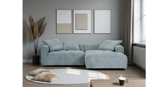 ECKSOFA  in Chenille Mintgrün  276/170 cm  - Schwarz/Mintgrün, KONVENTIONELL, Kunststoff/Textil (276/170cm) - Carryhome