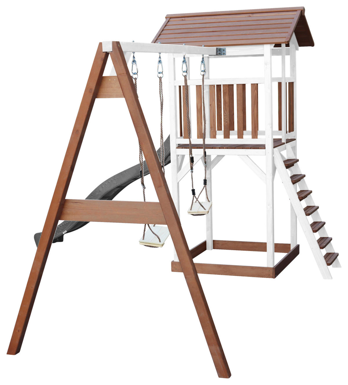 SPIELTURM 356,6/241,9/349 cm  - Weiss/Braun, Konventionell, Holz/Kunststoff (356,6/241,9/349cm)