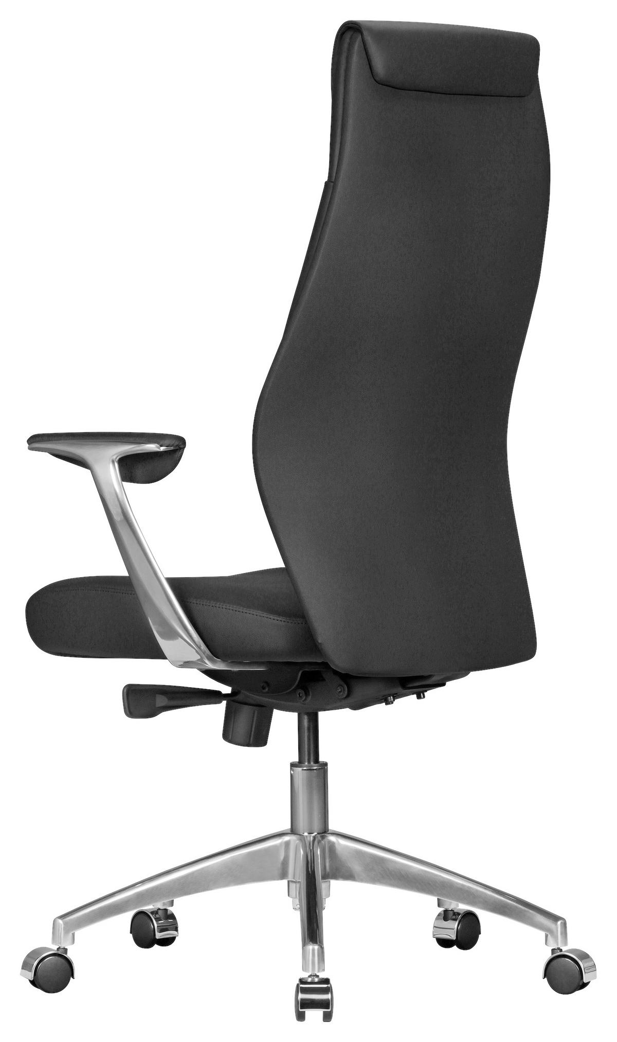 FŐNÖKI SZÉK  fekete  - ezüst/fekete, Modern, műanyag/bőr (67/117/58cm) - MID.YOU