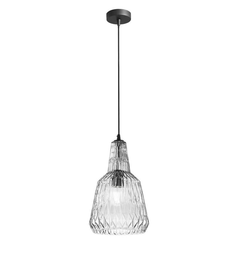 HÄNGELEUCHTE 23/150 cm  - Dunkelgrau/Schwarz, Trend, Glas/Metall (23/150cm)