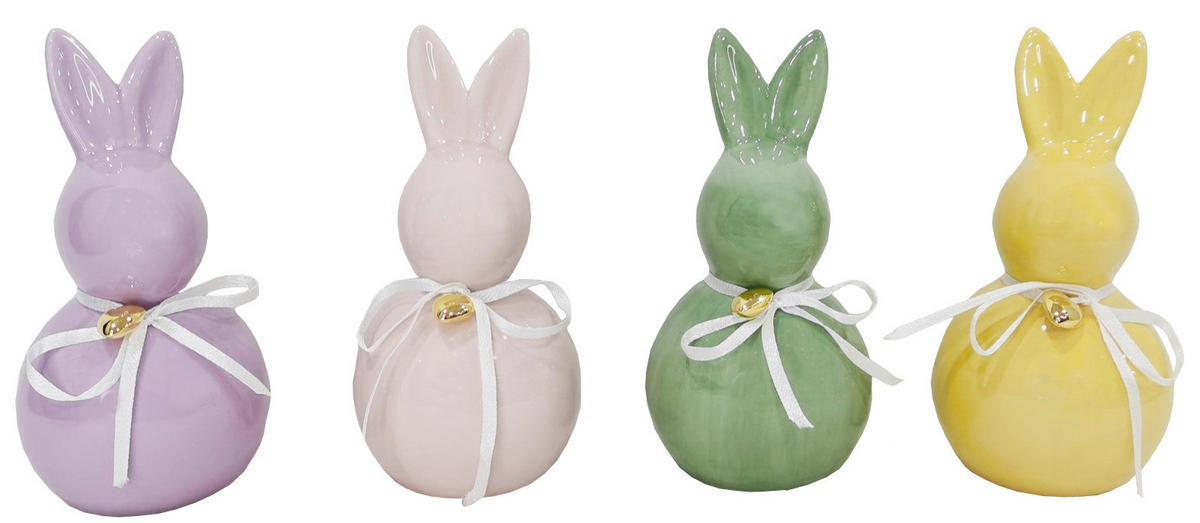 DEKOHASE - Pink/Gelb, LIFESTYLE, Keramik/Textil (7,5/15cm)