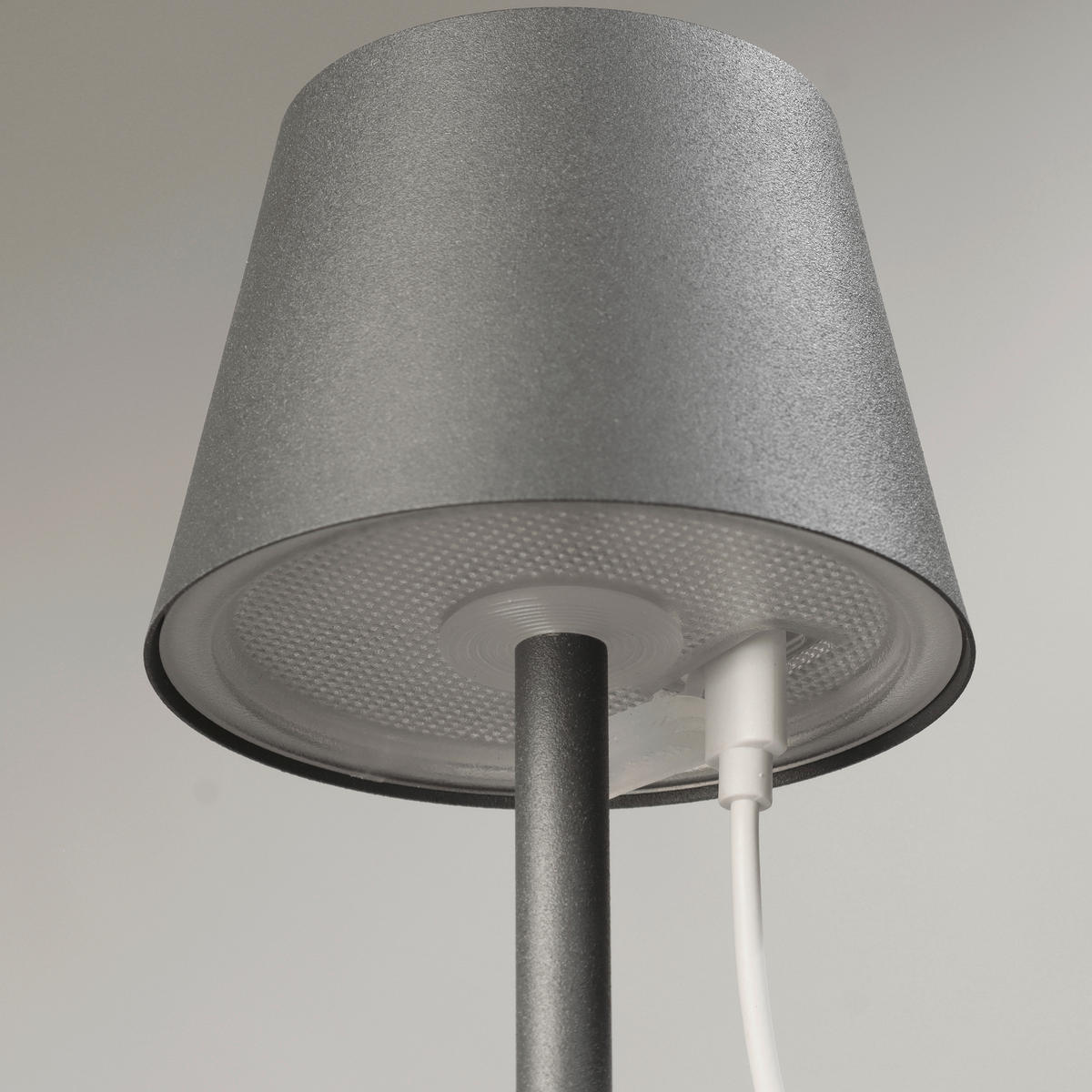 AKKU-TISCHLEUCHTE Salerno 8,5/20 cm  - Rostfarben/Grau, Design, Metall (8,5/20cm)