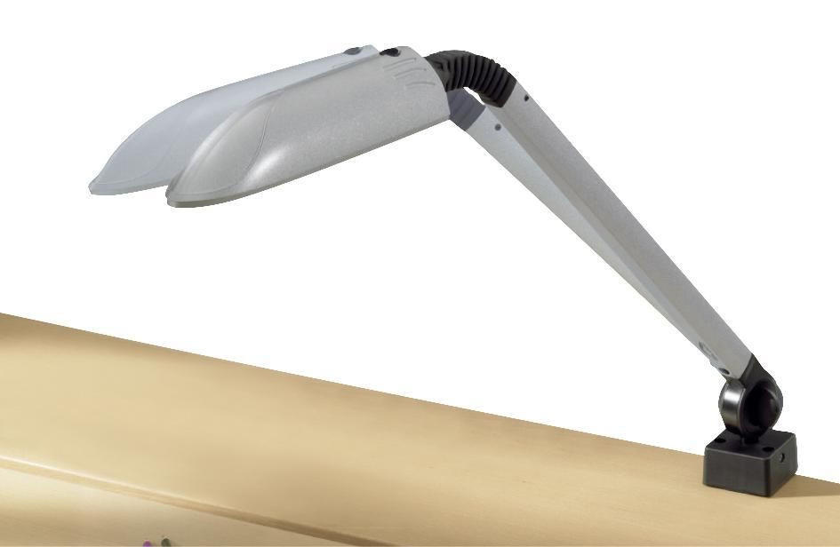 SCHREIBTISCHLEUCHTE - Silberfarben, KONVENTIONELL, Kunststoff/Metall (30/6/7cm) - Paidi