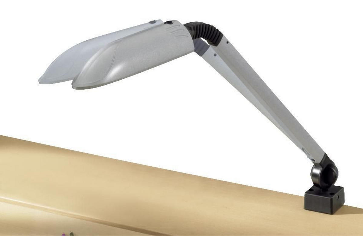SCHREIBTISCHLEUCHTE - Silberfarben, KONVENTIONELL, Kunststoff/Metall (30/6/7cm) - Paidi
