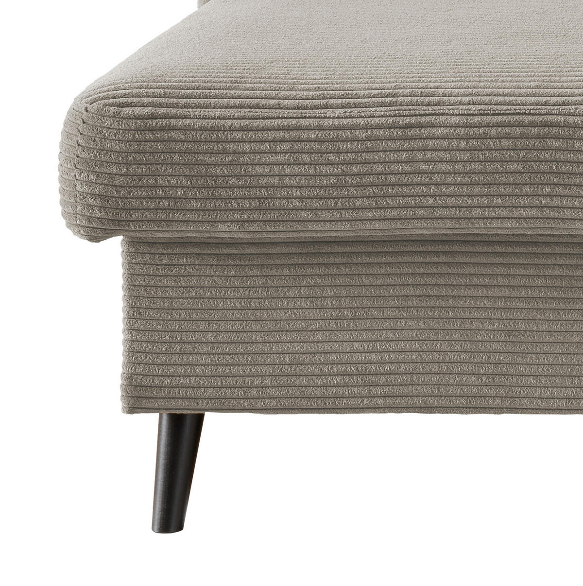 ECKSOFA Graubraun Cord  - Graubraun/Schwarz, Design, Holz/Textil (150/228cm) - P & B