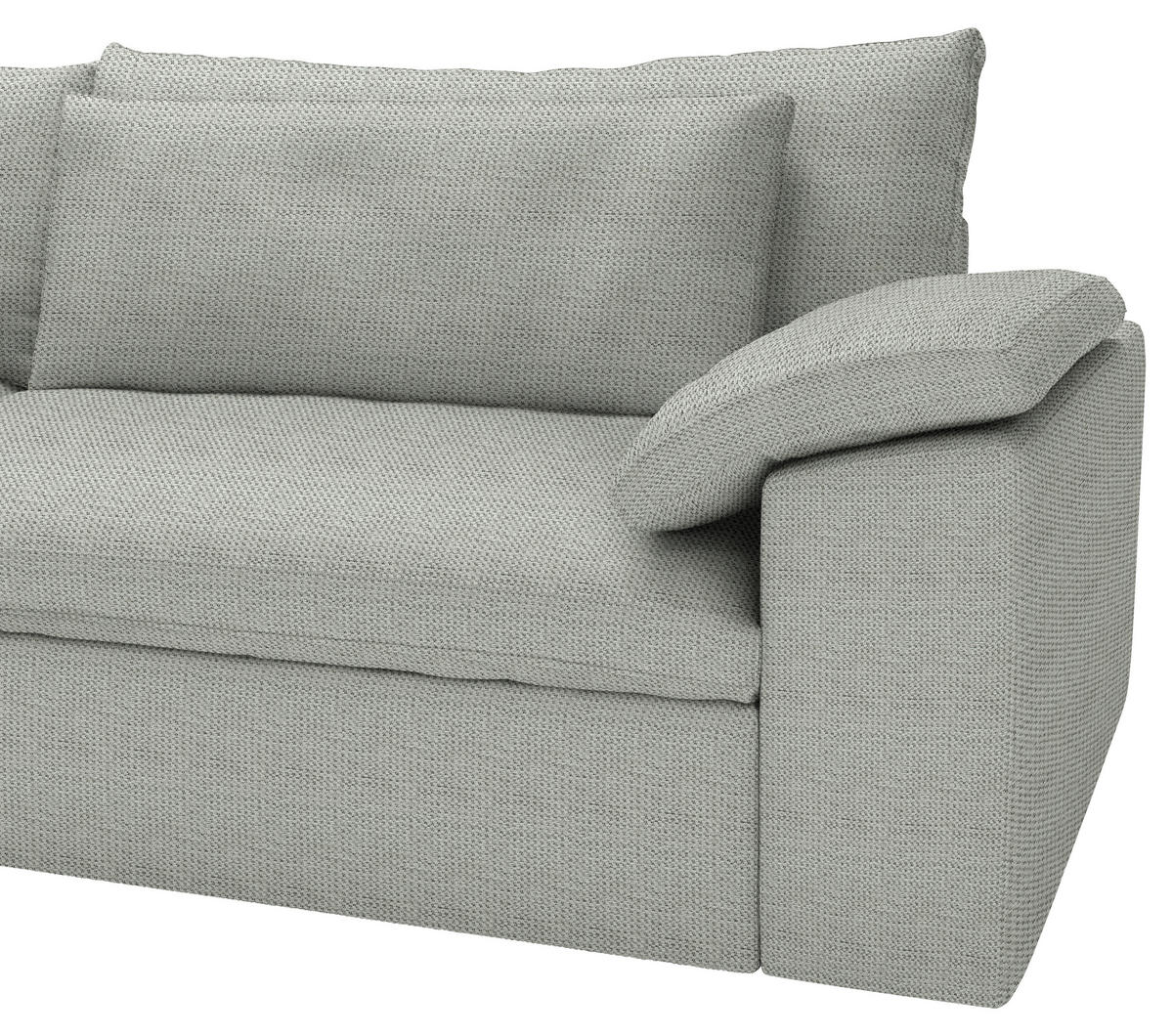 ECKSOFA  Chenille Greige  - Greige/Schwarz, Modern, Kunststoff/Textil (198/306cm) - Carryhome