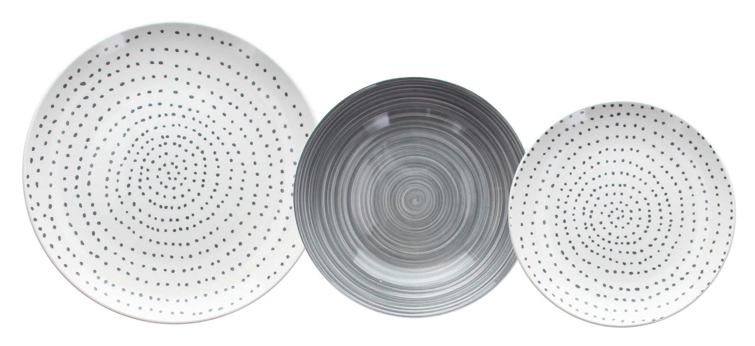 JEDILNI SERVIS  MADISON KOONAN GRIGIO     18-delni   - siva/bela, Basics, keramika (34.5/22/27,5cm) - Tognana
