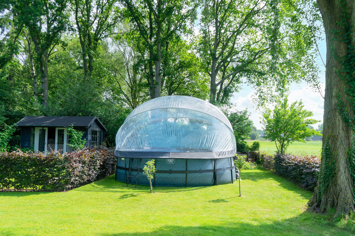 POOL 488/122 cm  - Blaugrau, Konventionell, Kunststoff/Metall (488/122cm) - EXIT Toys