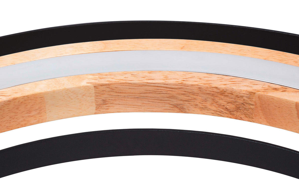 LED-HÄNGELEUCHTE 56,5/150 cm  - Eichefarben/Schwarz, Design, Holz/Metall (56,5/150cm) - Globo