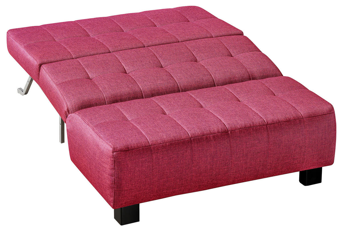 SCHLAFSOFA in Textil Rot  - Rot/Schwarz, Design, Textil/Metall (125/92/102cm) - Novel