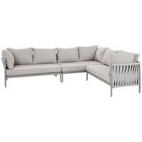 LOUNGEGARNITUR 296/229 cm Aluminium  - Beige/Hellgrau, Design, Textil/Metall (296/229cm) - Amatio