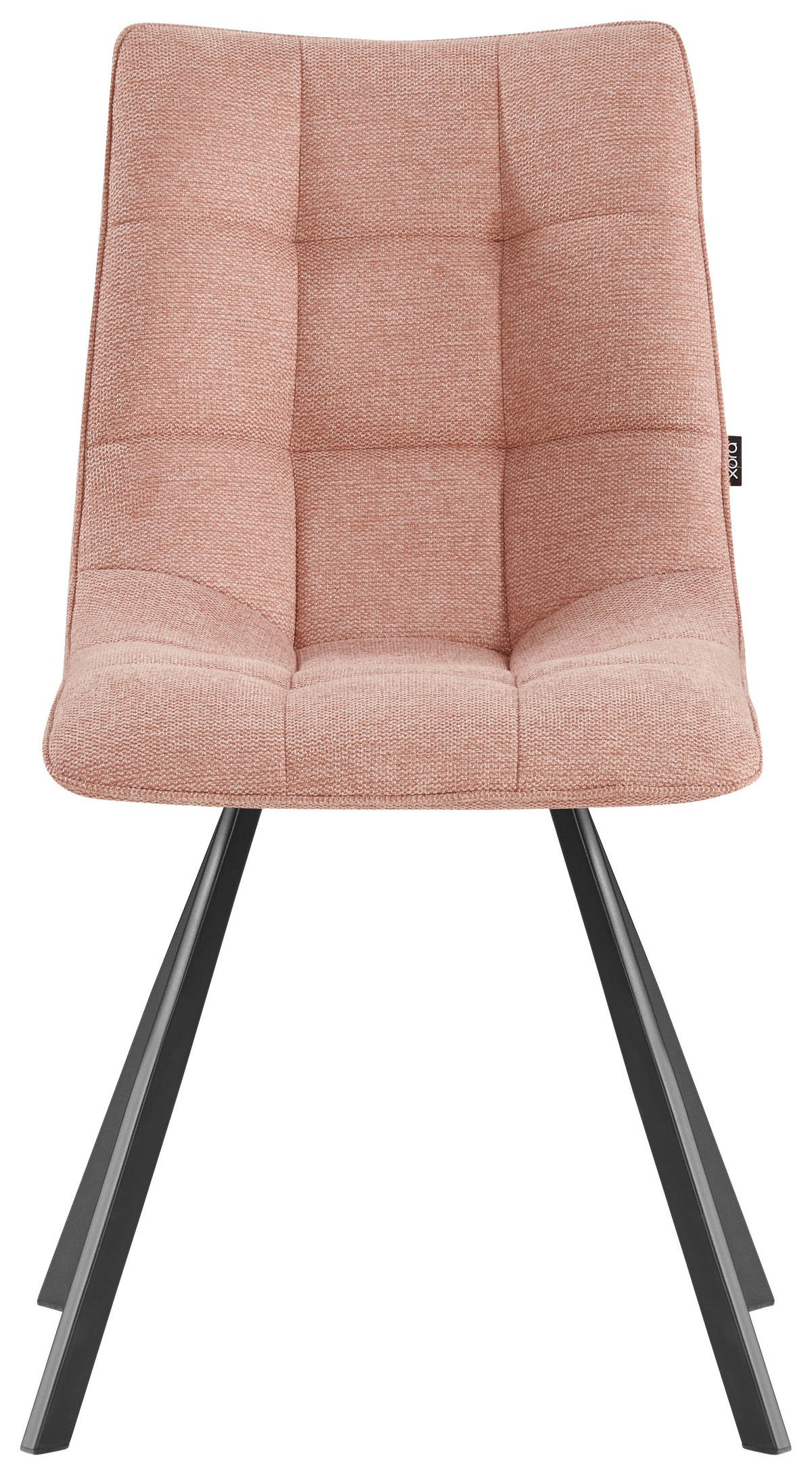 STUHL Leinenoptik Rosa, Schwarz  - Schwarz/Rosa, Design, Textil/Metall (47/86/61cm) - Xora