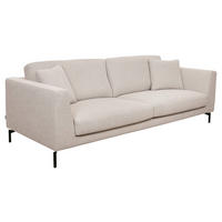 3-SITS SOFFA i svart, beige  - beige/svart, Basics, metall/trä (235/84/100cm) - Pure Home Comfort