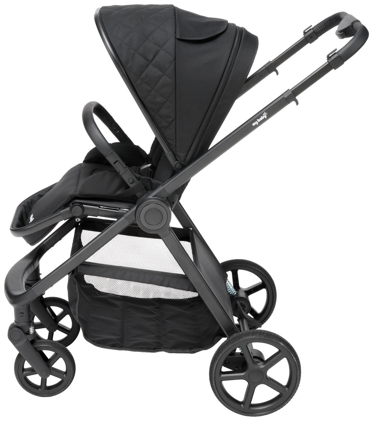 KINDERWAGENSET   schwarz  - Schwarz, Basics, Textil/Metall - My Baby Lou