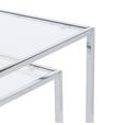BEISTELLTISCHSET quadratisch Klar, Chromfarben  - Klar/Chromfarben, Design, Glas/Metall (40-45/40-45/40-50cm) - Carryhome