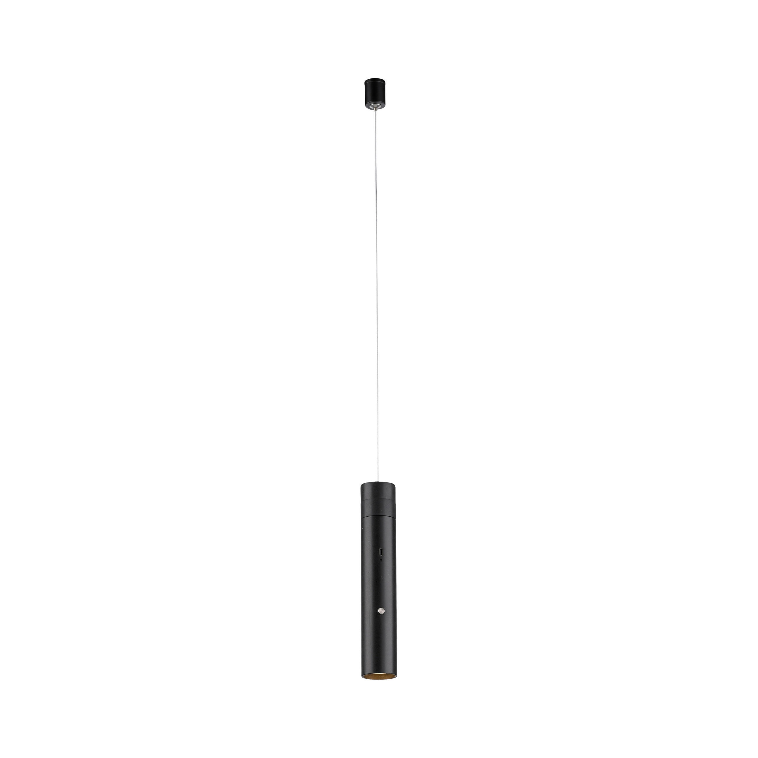 AKKU-LED-HÄNGELEUCHTE 4/4/60-200 cm - Schwarz, Design, Kunststoff/Metall (4/4/60-200cm)