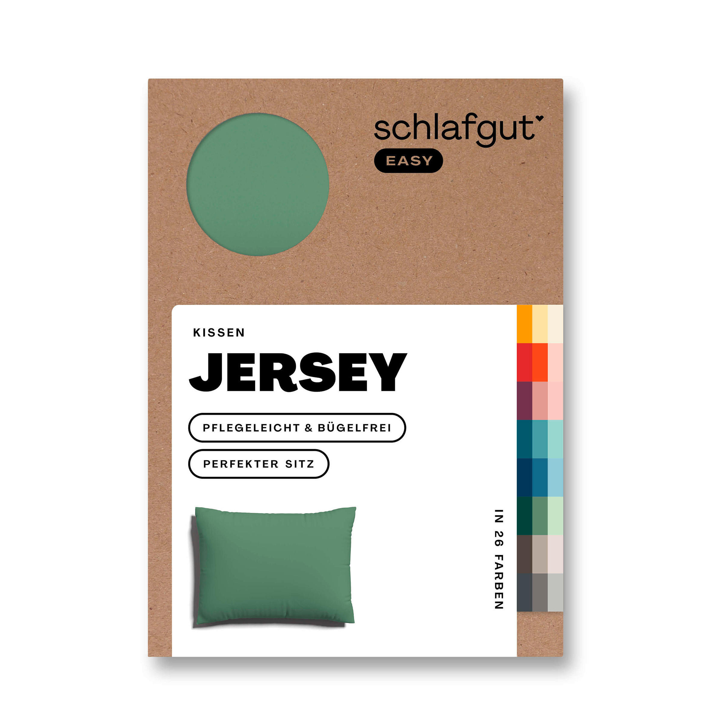 KOPFPOLSTERBEZUG EASY JERSEY 60/80 cm  - Grün, Basics, Textil (60/80cm) - Schlafgut