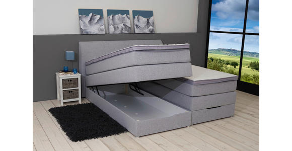 BOXSPRINGBETT 180/200 cm  in Silberfarben  - Silberfarben, KONVENTIONELL, Textil (180/200cm) - Carryhome