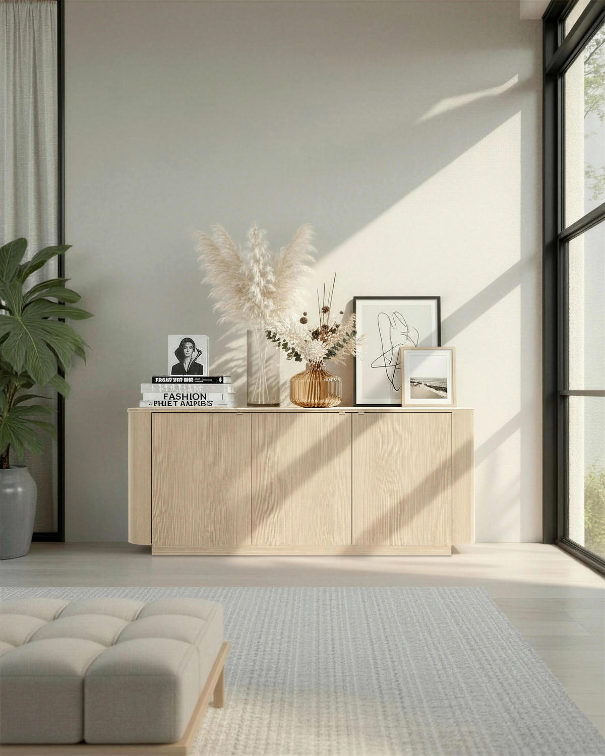 SIDEBOARD  in 181/76/43 cm  - Eichefarben, Design, Holzwerkstoff/Metall (181/76/43cm) - MID.YOU