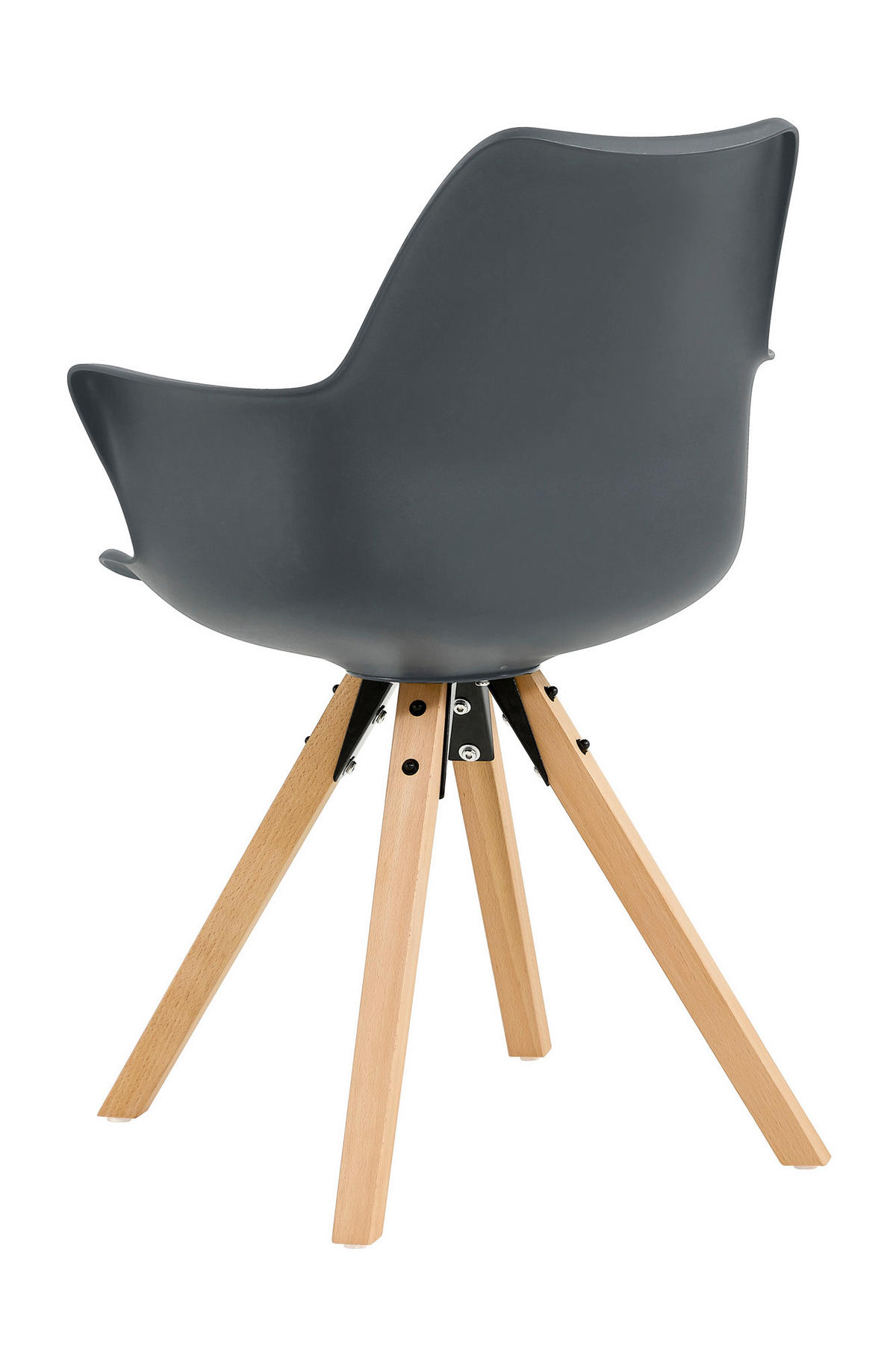 ARMLEHNSTUHL-SET 2 Stück  in  - Dunkelgrau/Eichefarben, MODERN, Holz/Kunststoff (58/84/61cm) - Livetastic