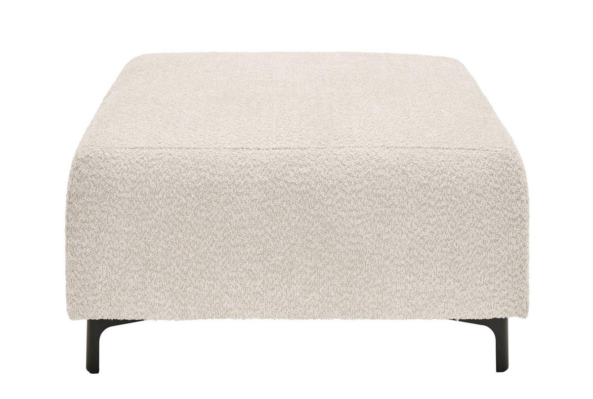 HOCKER in Textil Elfenbein  - Elfenbein/Schwarz, KONVENTIONELL, Textil/Metall (99/46/77cm) - Carryhome