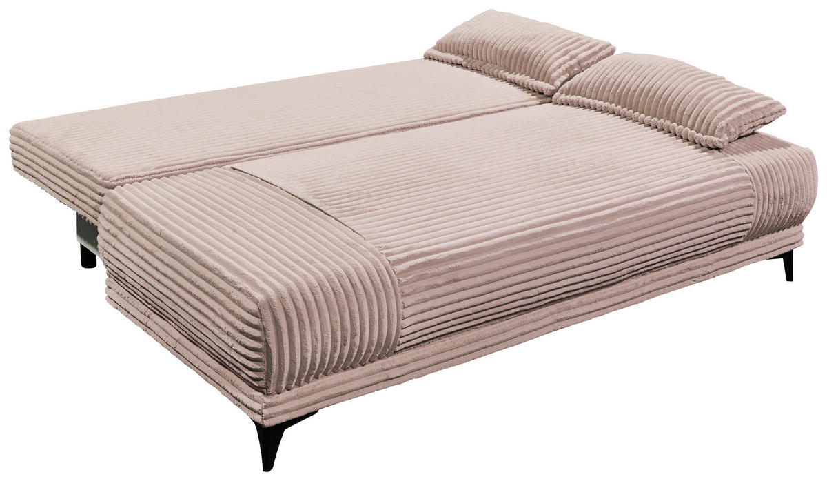 SCHLAFSOFA in Cord Rosa  - Schwarz/Rosa, Konventionell, Kunststoff/Textil (211/96/105cm) - MID.YOU