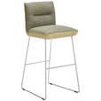 BARHOCKER in Metall, Textil Grün, Edelstahlfarben, Hellgrün  - Edelstahlfarben/Hellgrün, Design, Textil/Metall (51/107/59cm) - Dieter Knoll