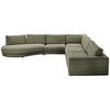 ECKSOFA in Chenille, Cord Grün  - Schwarz/Grün, Design, Kunststoff/Textil (425/365cm) - Lomoco