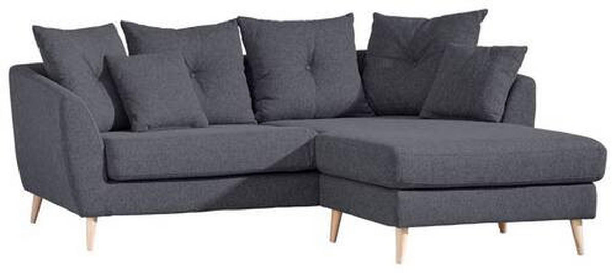 ECKSOFA in Flachgewebe Anthrazit  - Anthrazit/Buchefarben, Konventionell, Holz/Textil (210/156cm) - MID.YOU