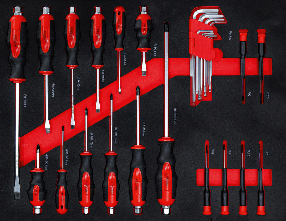 Werkstattwagen  - Rot/Schwarz, Basics (76/89,5/46cm)