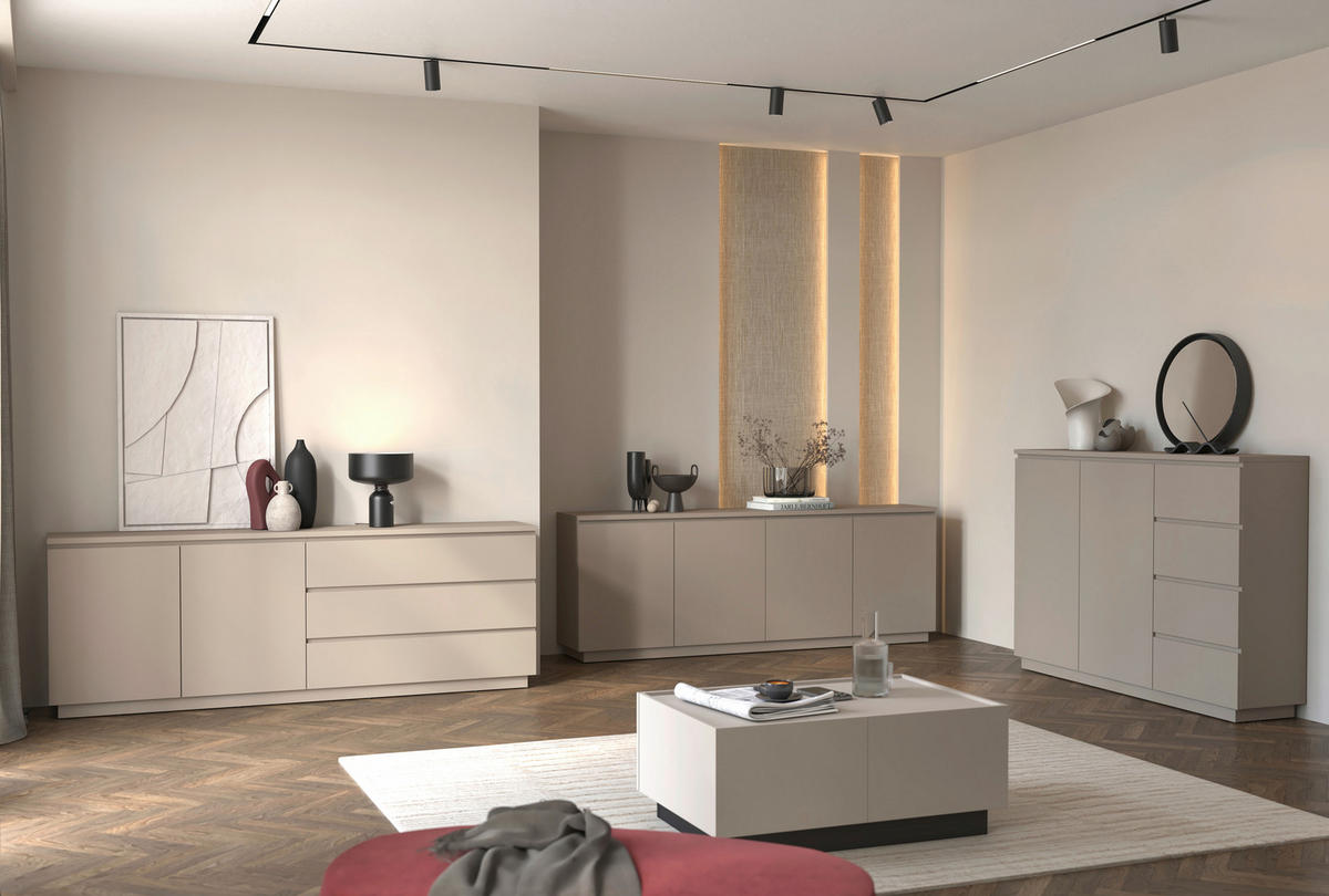 SIDEBOARD Bilbao  in 200/72/34,5 cm  - Taupe, Design, Holzwerkstoff (200/72/34,5cm) - MID.YOU