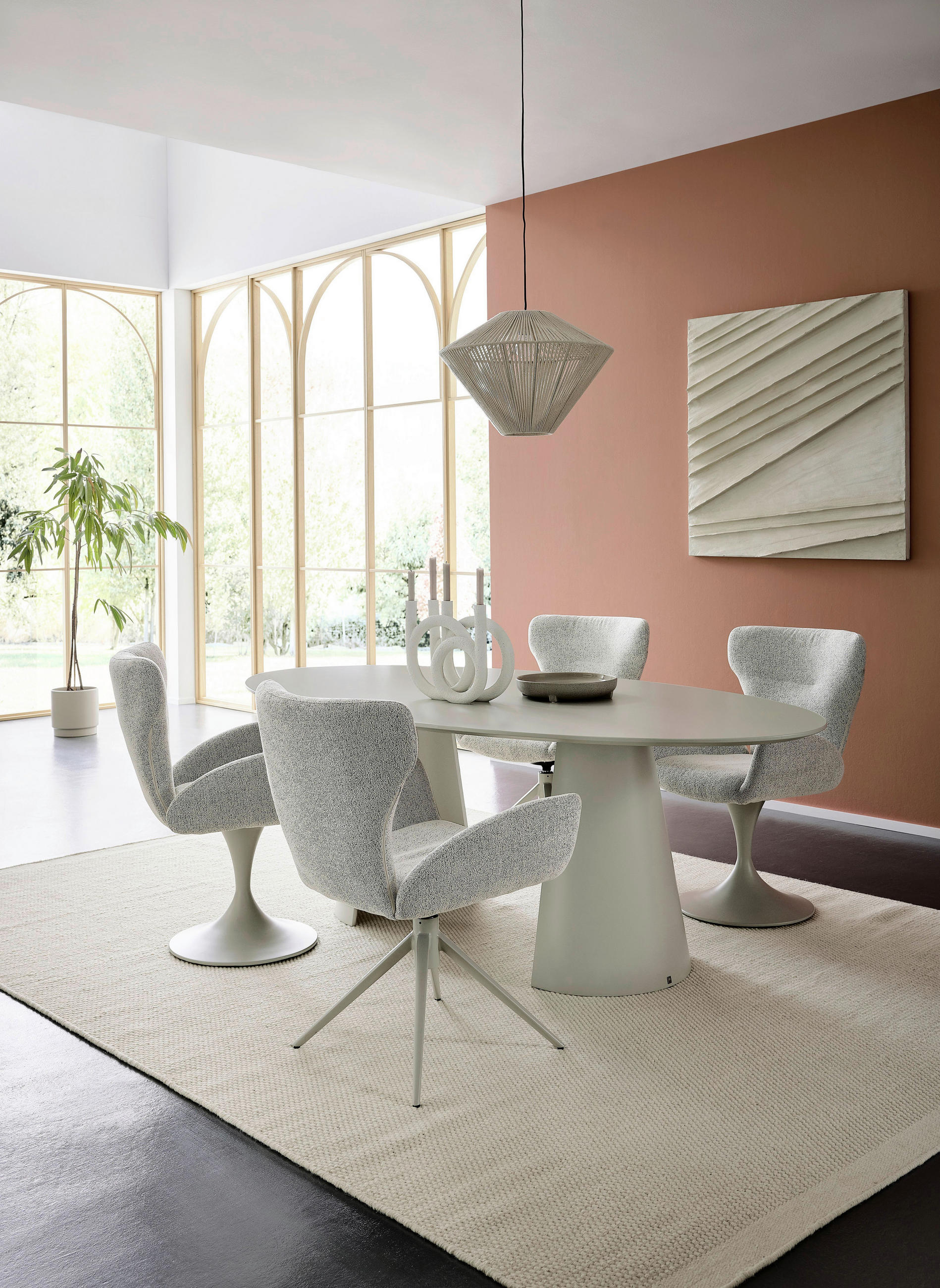 ESSTISCH oval Hellgrau  - Hellgrau/Grau, Design, Holzwerkstoff (200/110/75cm) - Musterring