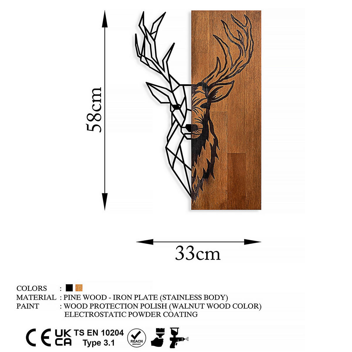 OBJEKTBILD 58/33 cm  - Schwarz/Braun, Basics, Holzwerkstoff (58/33cm)