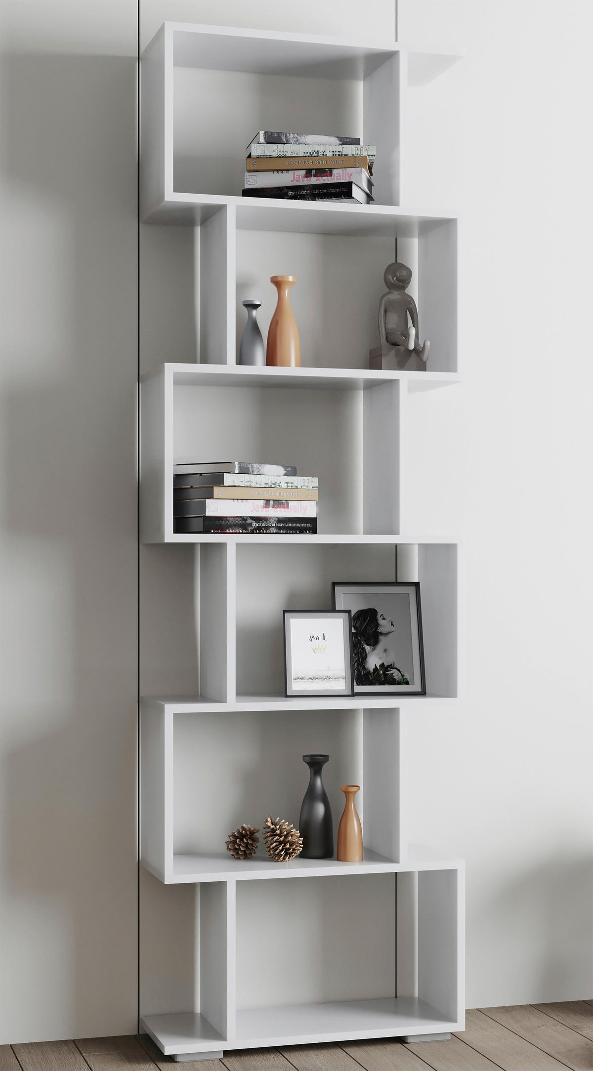 HYLLA i 60/196/24 cm vit  - vit/silver, Design, trämaterial/plast (60/196/24cm) - MID.YOU