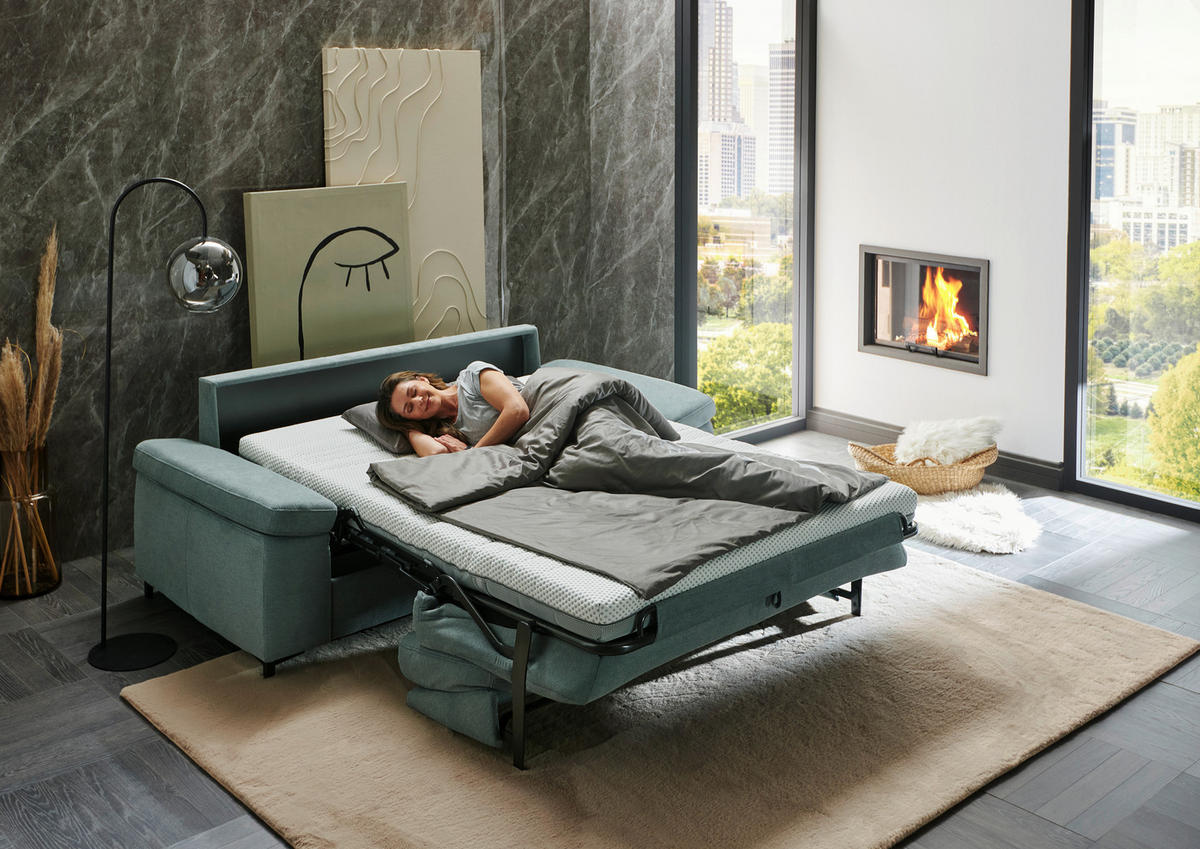 SCHLAFSOFA Mikrofaser Grau  - Schwarz/Grau, KONVENTIONELL, Textil/Metall (212/87/103cm) - Dieter Knoll