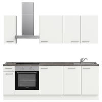 KÜCHENLEERBLOCK 240 cm   in Weiß, Schieferfarben  - Schieferfarben/Edelstahlfarben, MODERN, Holzwerkstoff/Metall (240cm) - Nobilia