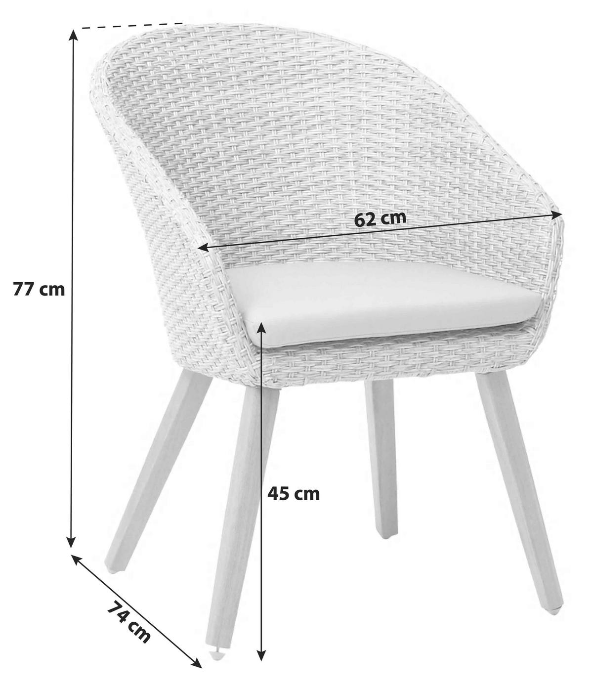 SADA ZAHR. KŘESEL 4 ks, dřevo, kov, plast, textil - barvy teak/barvy akácie, Basics, kov/dřevo (62/77/74cm) - Acamp