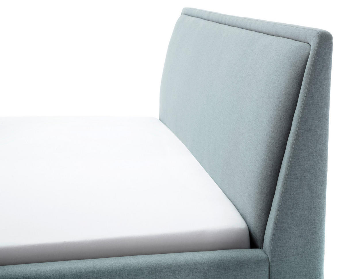 POLSTERBETT Bettkasten, Lattenroste Hellblau 180/200 cm  - Schwarz/Hellblau, KONVENTIONELL, Holz/Textil (180/200cm) - Livetastic