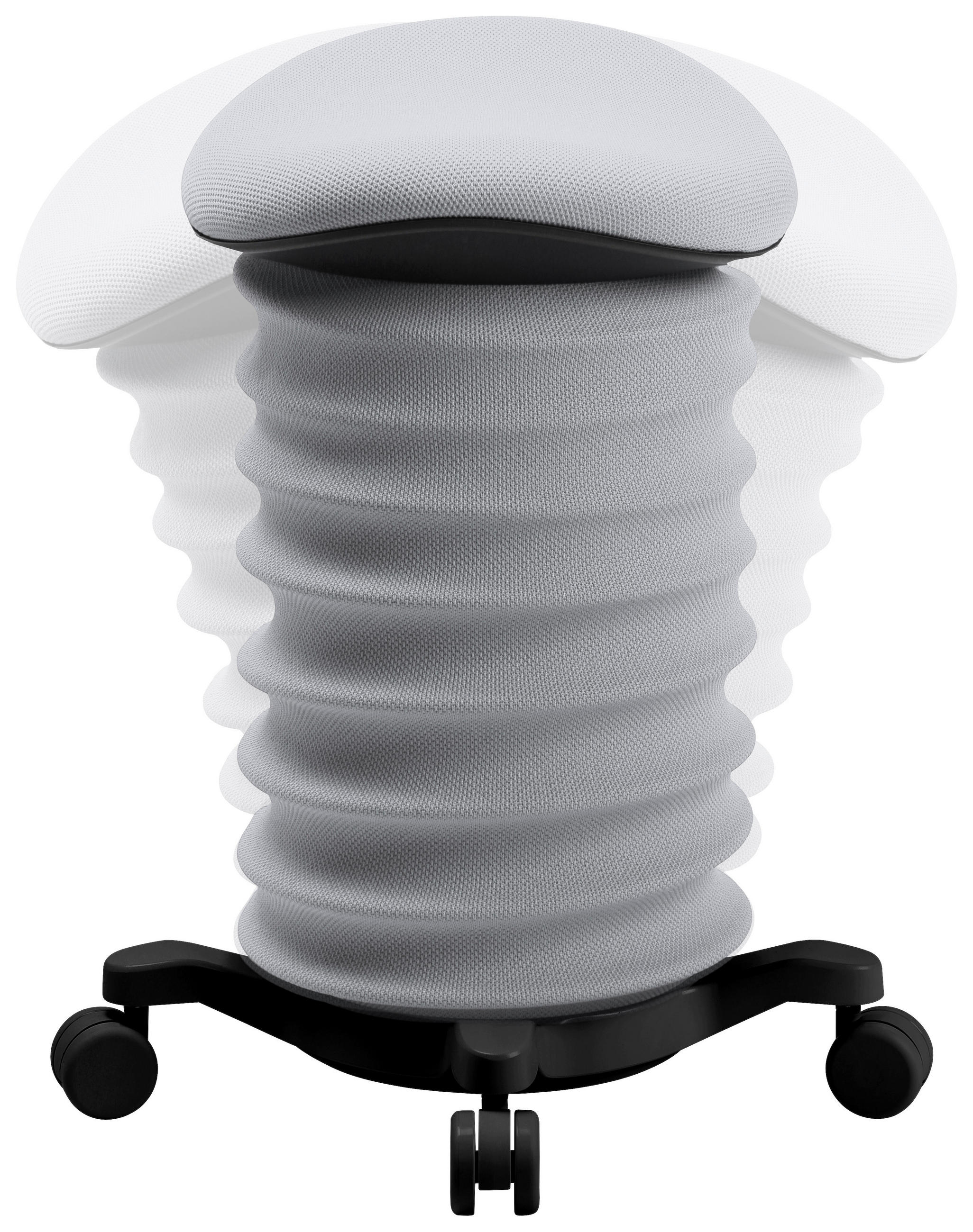 BÜROHOCKER 37,5/58-70/36 cm  - Grauweiß/Schwarz, Design, Kunststoff/Textil (37,5/58-70/36cm) - Topstar