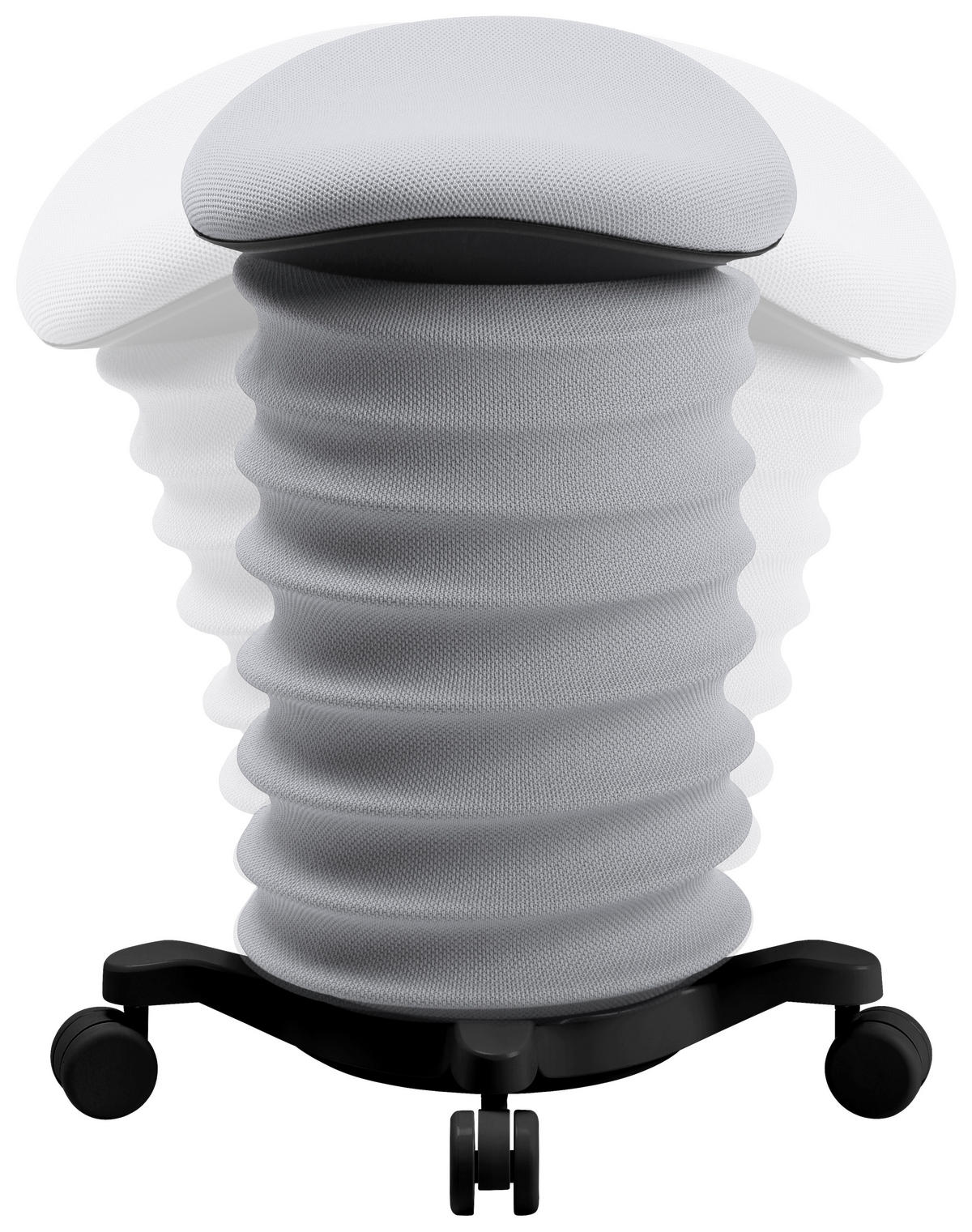 BÜROHOCKER 37,5/58-70/36 cm  - Grauweiß/Schwarz, Design, Kunststoff/Textil (37,5/58-70/36cm) - Topstar