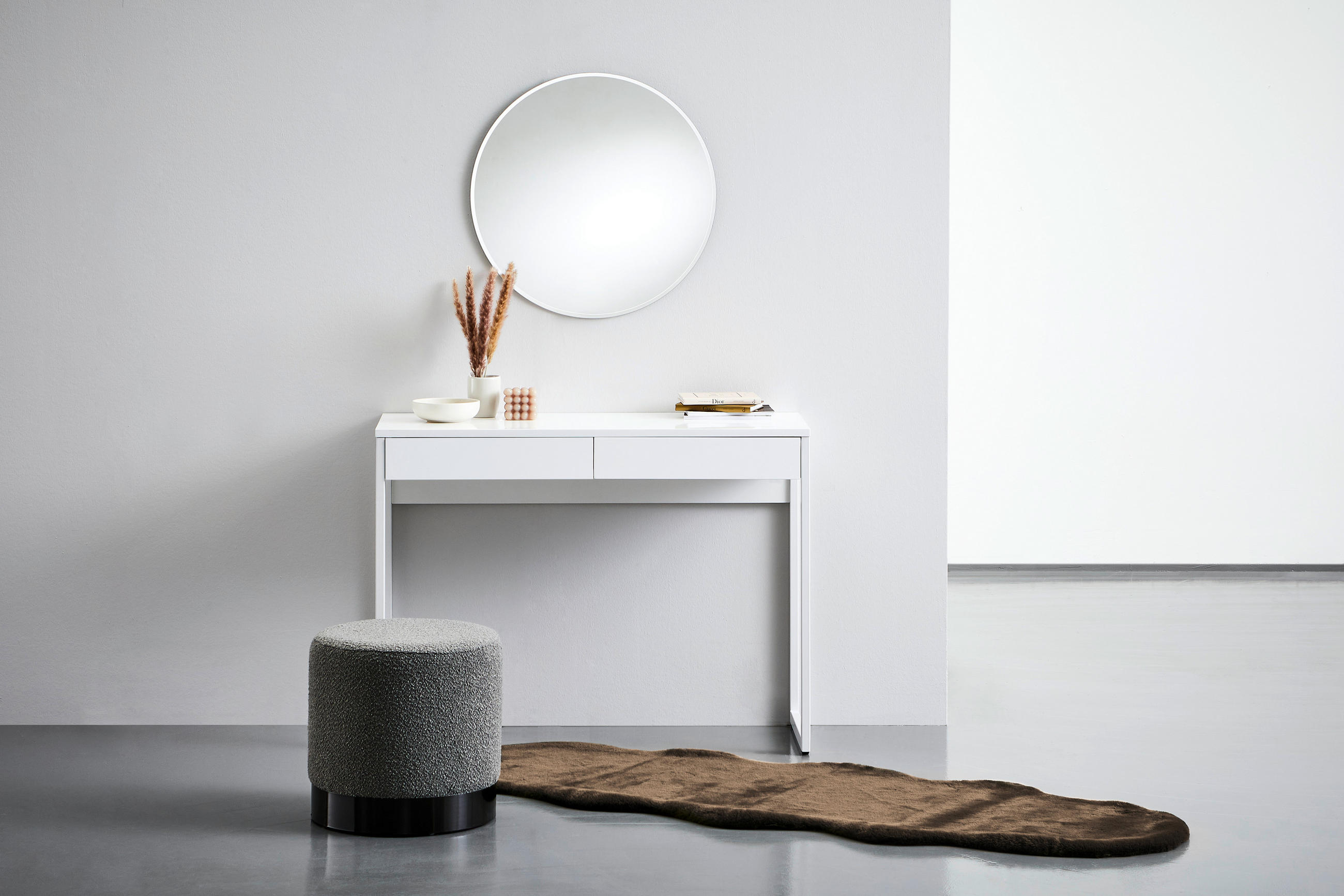 SMINKASZTAL fehér  - fehér, Trend, faalapú anyag/fém (101,6/76/40cm) - Carryhome
