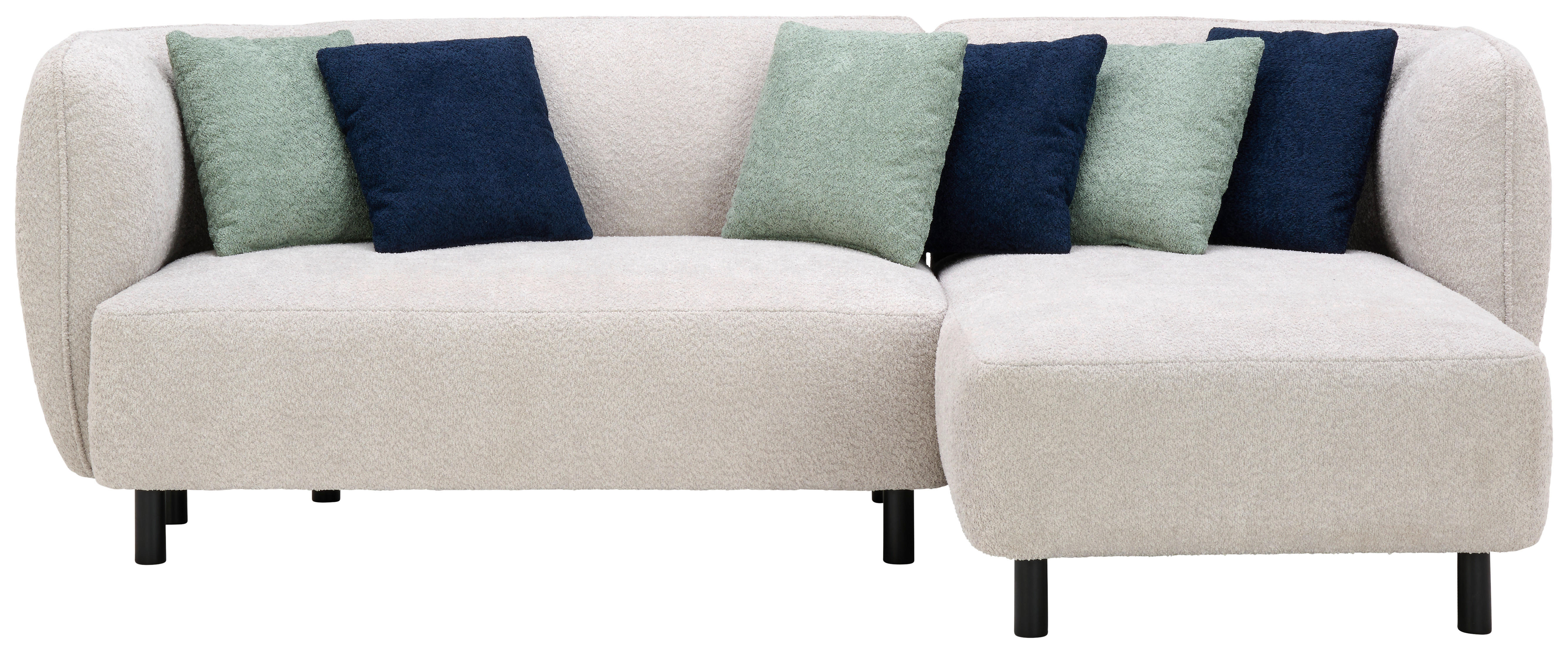 ECKSOFA Uma Beige Chenille  - Beige/Schwarz, Design, Holz/Textil (236/148cm) - Lomoco