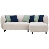 SEDEŽNA GARNITURA, šenilja bež  - črna/zelena, Design, tekstil/les (236/148cm) - Lomoco