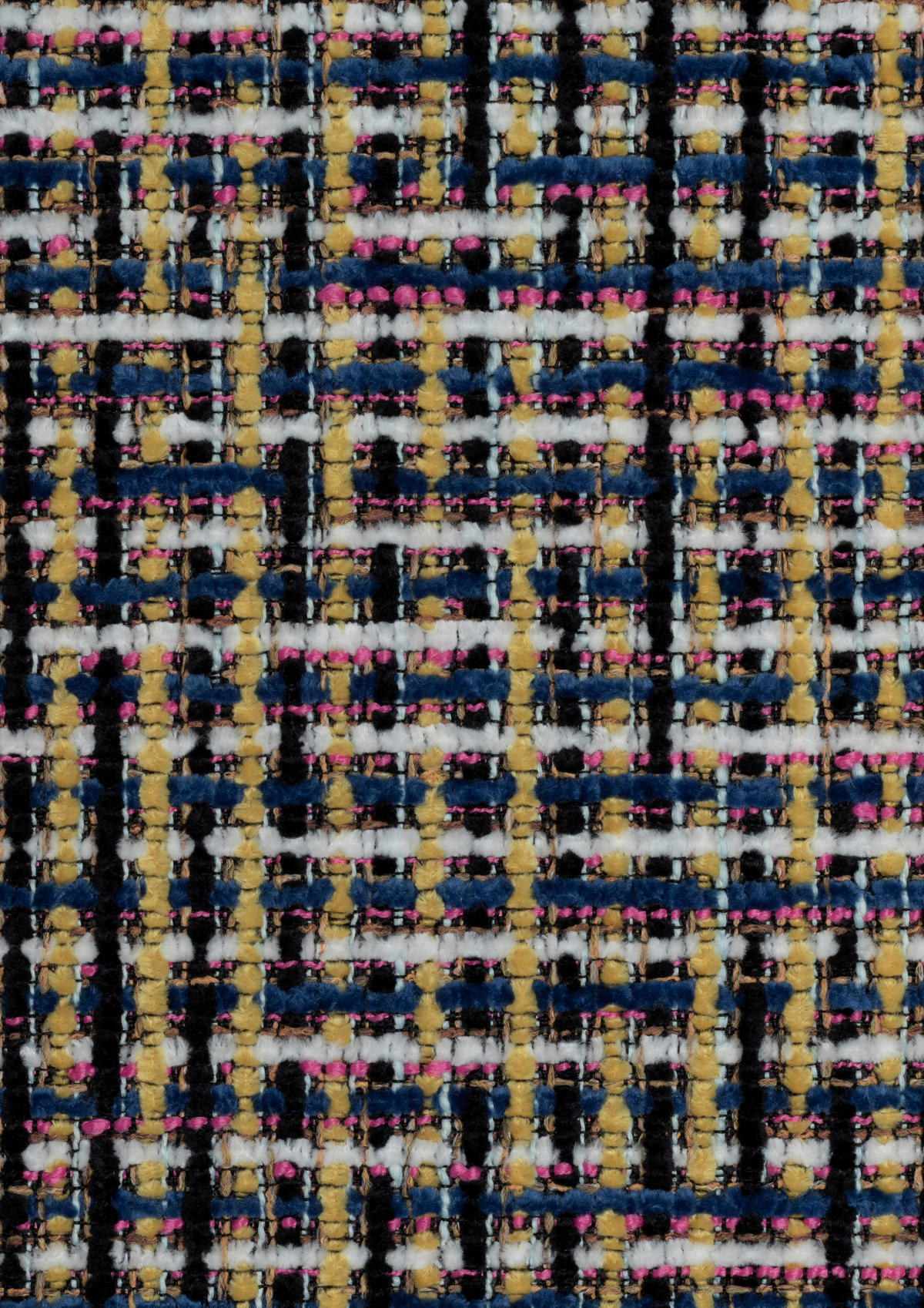 ARMLEHNSTUHL  in Eisen Chenille  - Blau/Gelb, Design, Textil/Metall (59,5/87,5/62,5cm) - Novel