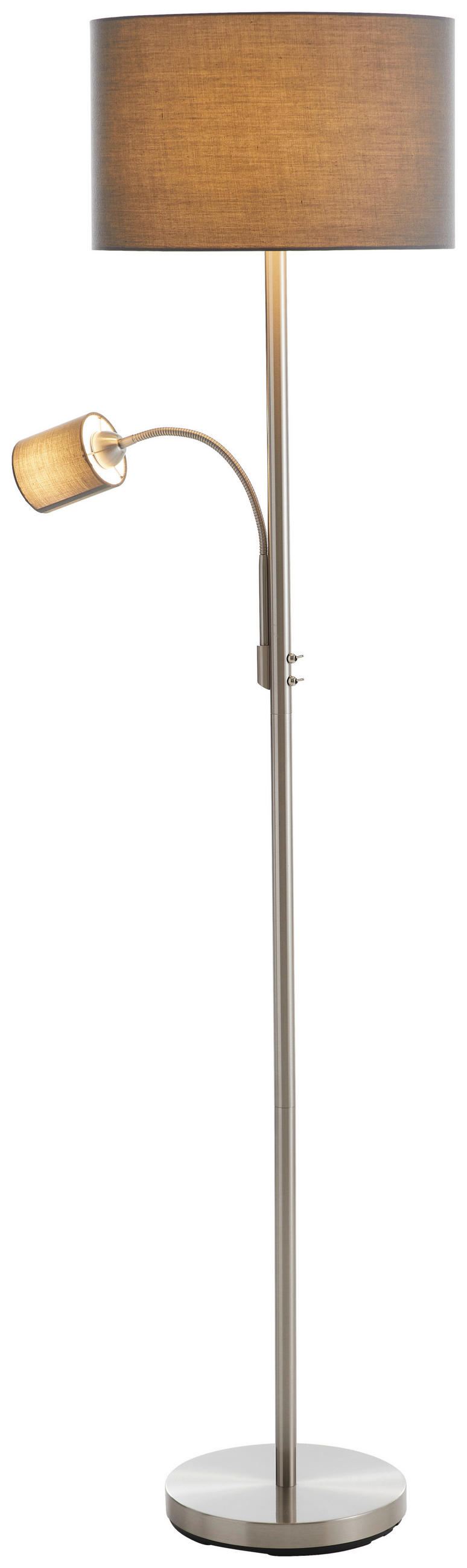 STOJACIA LAMPA, 40/170 cm  - sivá/niklová, Konventionell, kov/textil (40/170cm) - Trio Leuchten