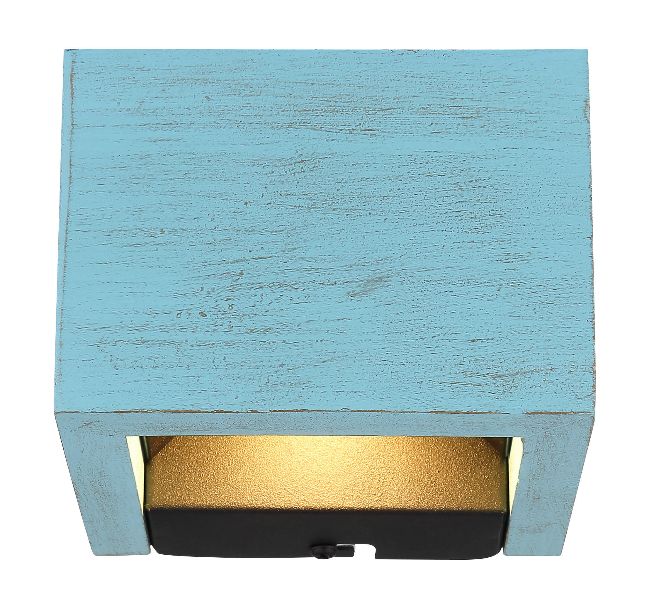 LED-WANDLEUCHTE 13.2/11.3/9.8 cm   - Blau/Schwarz, Design, Holzwerkstoff/Metall (13.2/11.3/9.8cm) - Globo