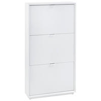 OMARA Z LOPUTAMI ZA ČEVLJE bela, barve nerjavečega jekla - barve nerjavečega jekla/bela, Design, kovina/leseni material (64,5/121,5/18cm) - Xora